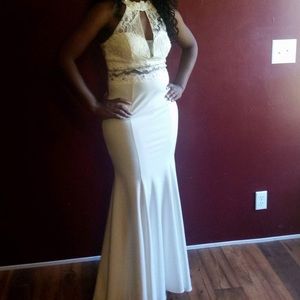 White Mermaid Prom Dress